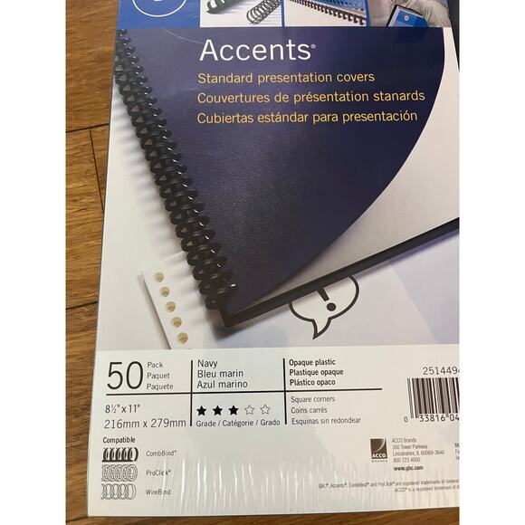 GBC standard presentation blue covers- 50 pack-New - Picture 2 of 2